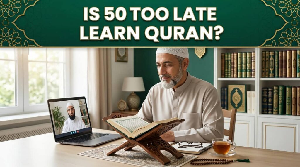 Adult over 50 learning the Quran online with a qualified Quran teacher from home