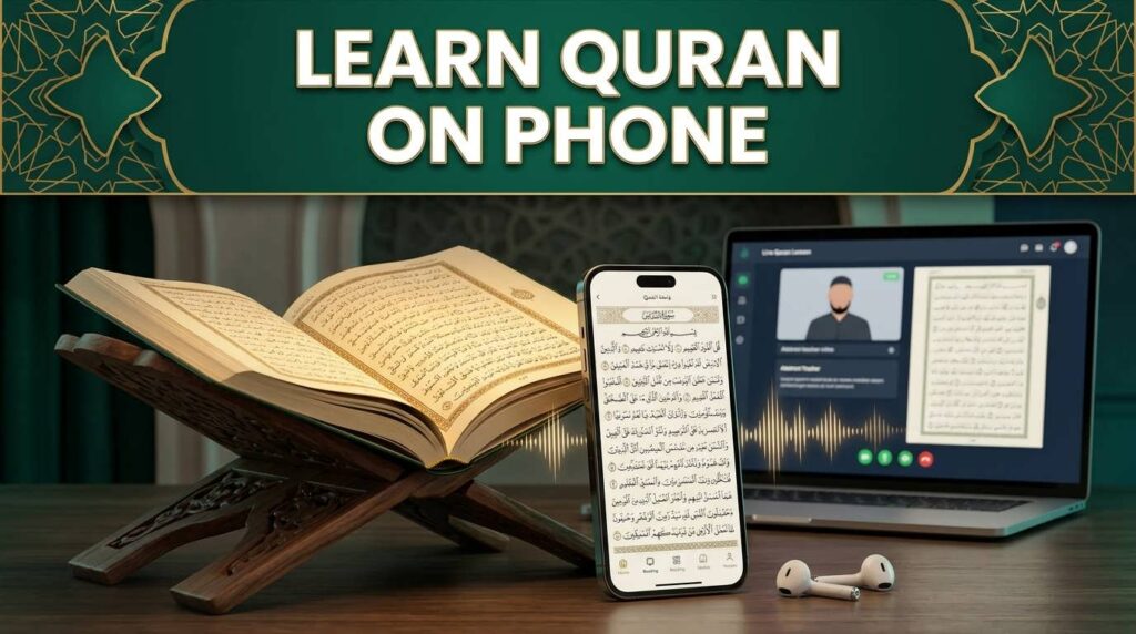 Learn Quran on phone with Quran reading and online Quran classes