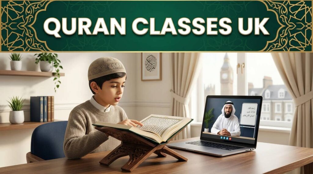 Quran classes UK with a student learning Quran online from a qualified teacher